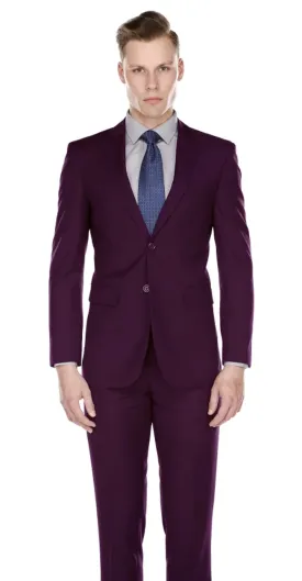 Plum Purple Men's Slim-Fit Suit Single Breast Notch Lapel Style-PYS02