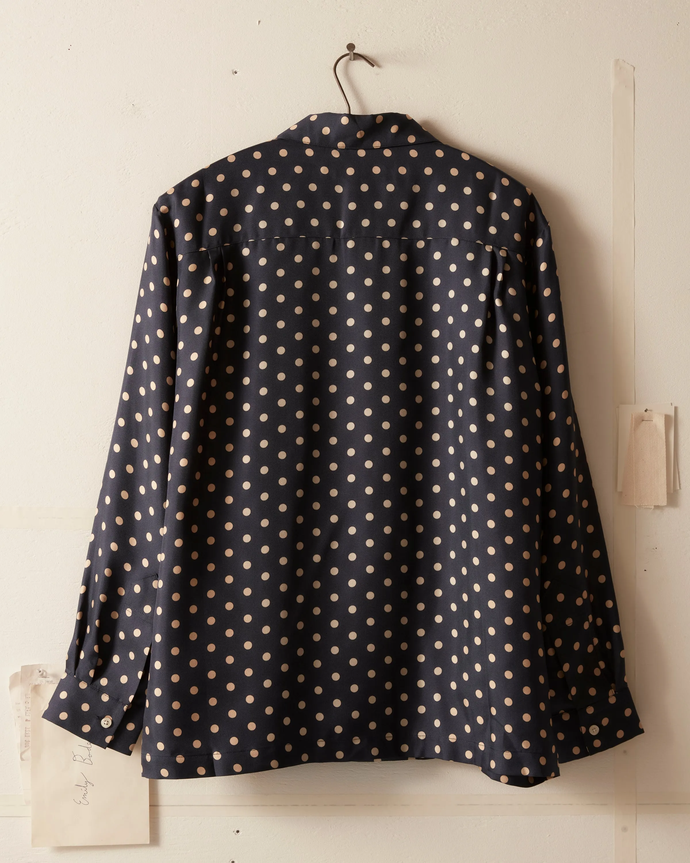 Polka Dot Micro Tie Long Sleeve Shirt