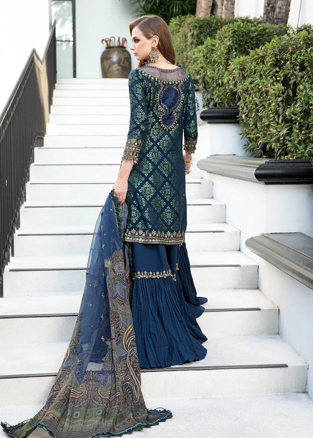 Pretty Blue Embroidered Suit - Maria B Lawn Eid Collection 2023 - EL-23-08