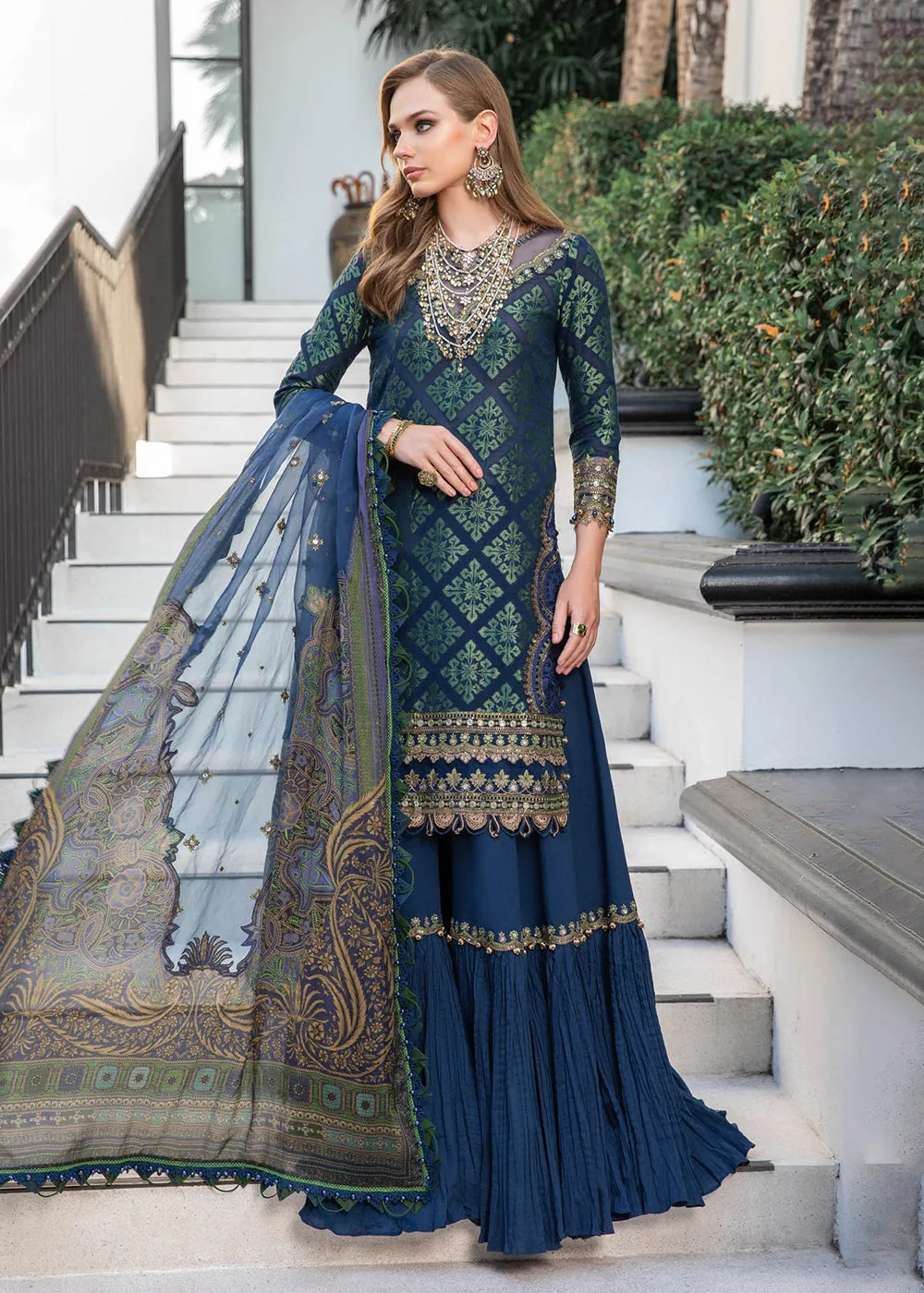 Pretty Blue Embroidered Suit - Maria B Lawn Eid Collection 2023 - EL-23-08