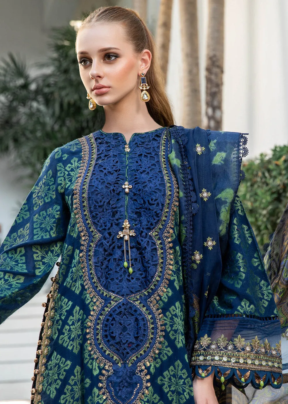 Pretty Blue Embroidered Suit - Maria B Lawn Eid Collection 2023 - EL-23-08