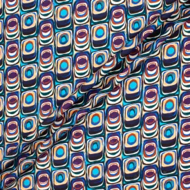 Purple, Beige, Blue Abstract Geo Silk Jacquard ( A 2.80 Piece)