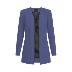 Rebel Stretch Pleated Blazer - Ocean Blue