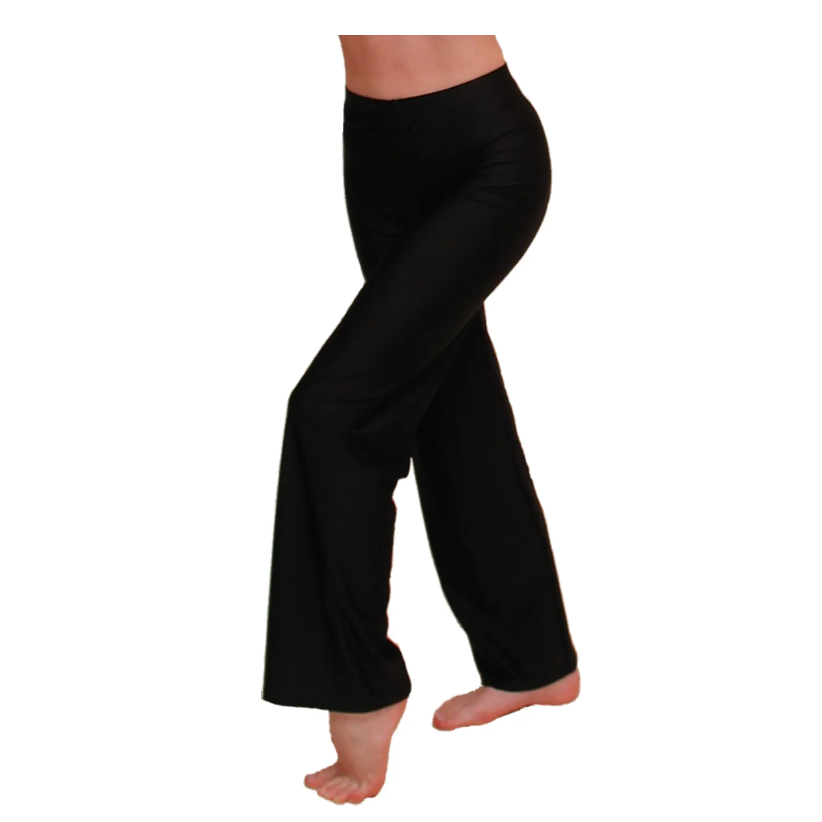 SALE - MCHRIS - MATT LYCRA WIDER STRAIGHT LEG TROUSERS - BLACK