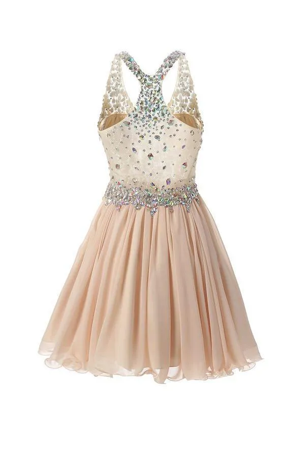 Short/Mini Halter A Line/Princess Homecoming Dresses Beaded  PG038