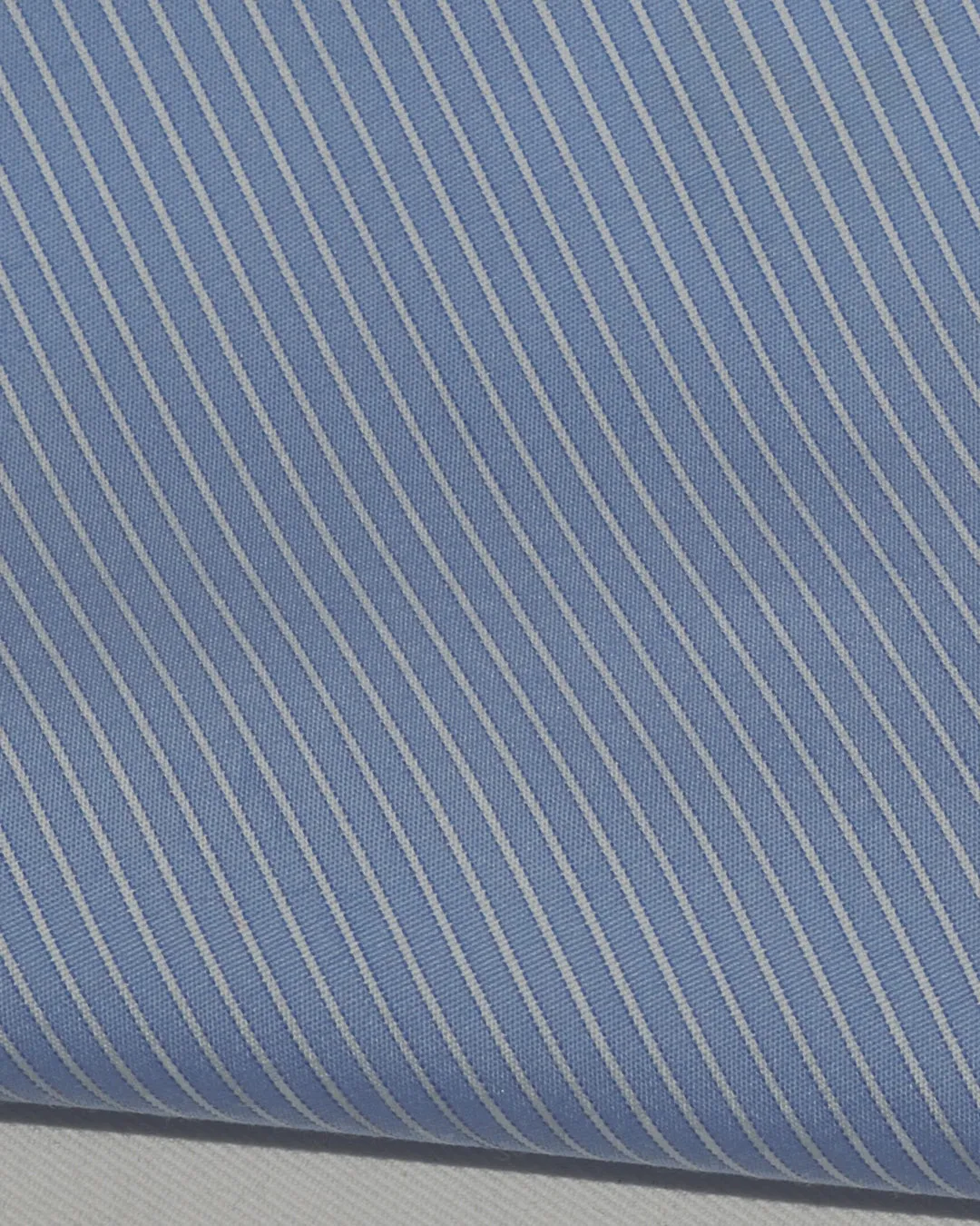 Sic-Tess White Blue Pencil-Stripes With Silk