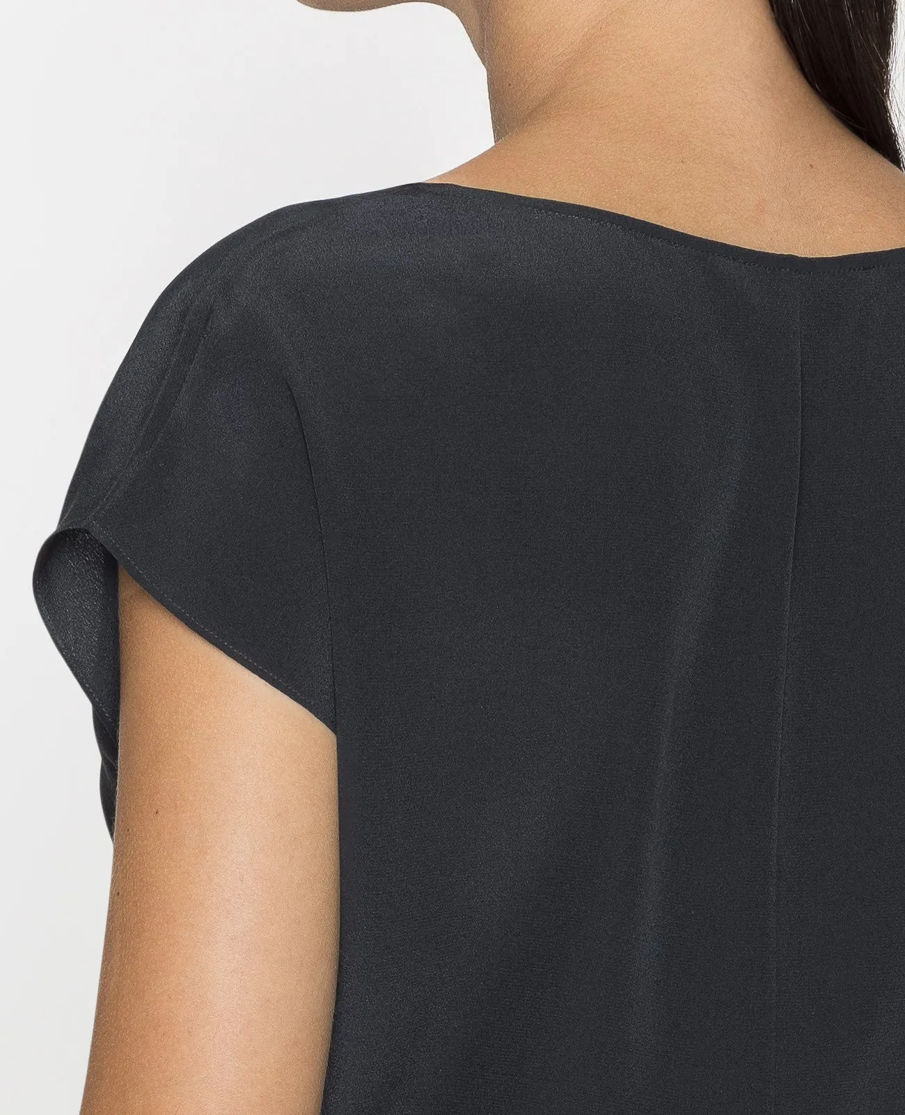 Silk Draped Neck Tee