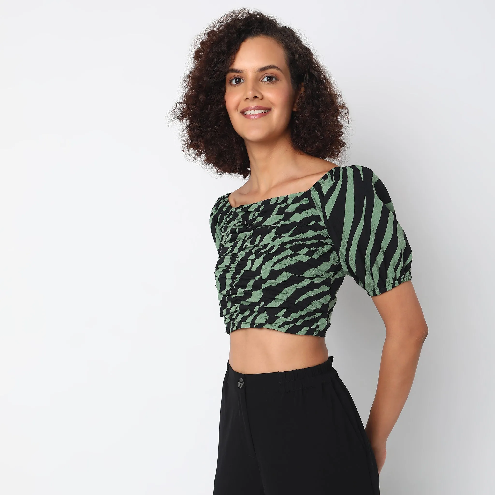 Slim Fit Abstract Top