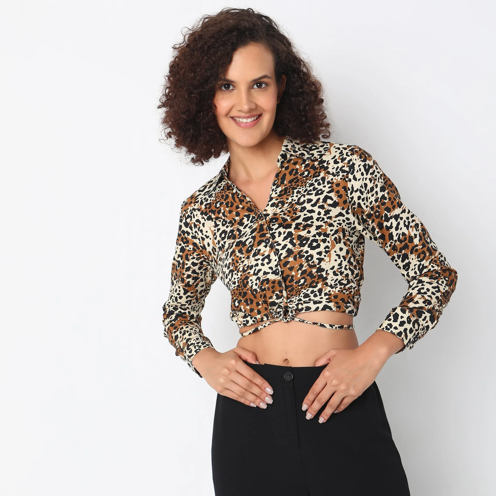 Slim Fit Animal Print Top