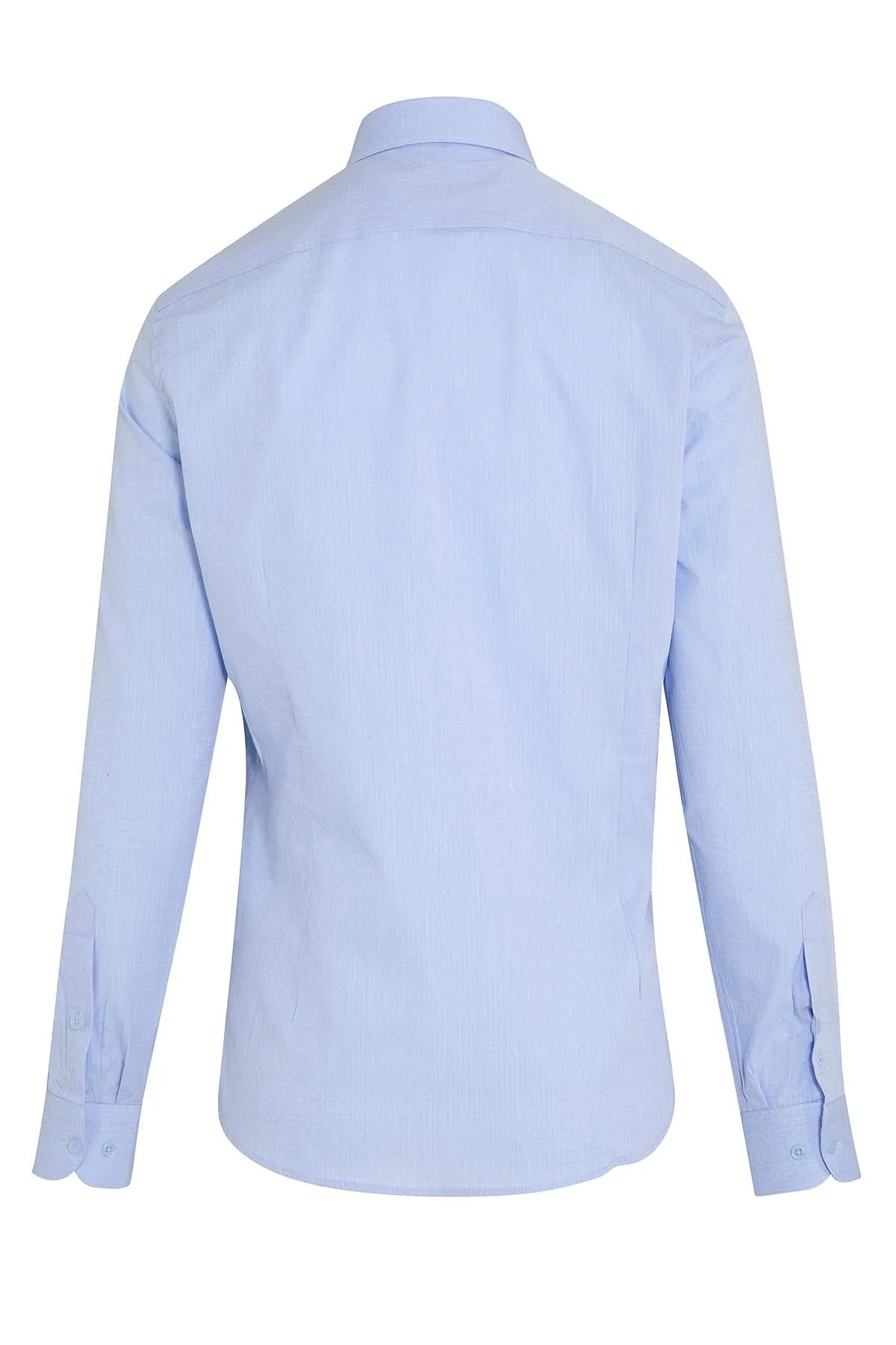 Slim Fit Cotton Blue Dress Shirt