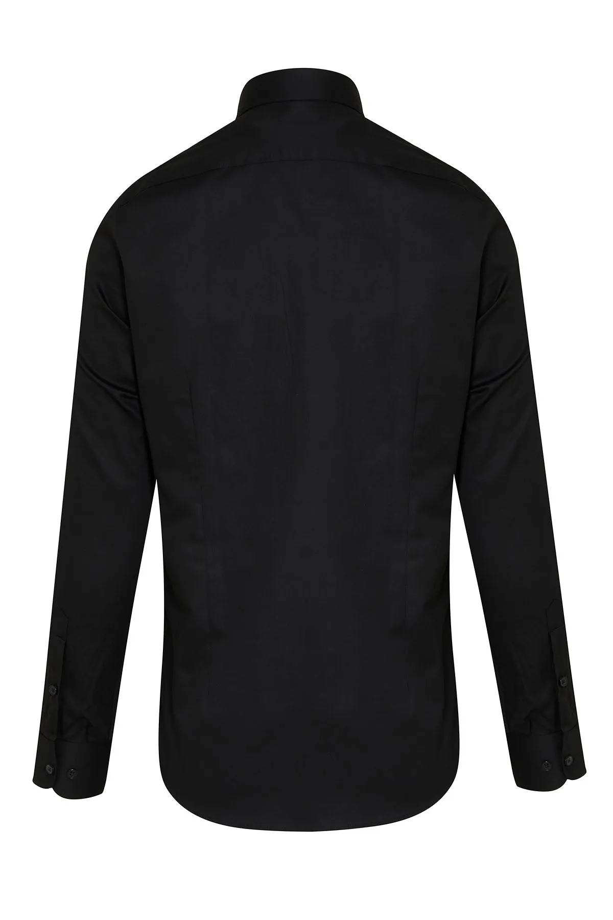 Slim Fit Long Sleeve 100% Cotton Black Dress Shirt