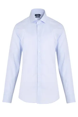 Slim Fit Long Sleeve Cotton Light Blue Dress Shirt