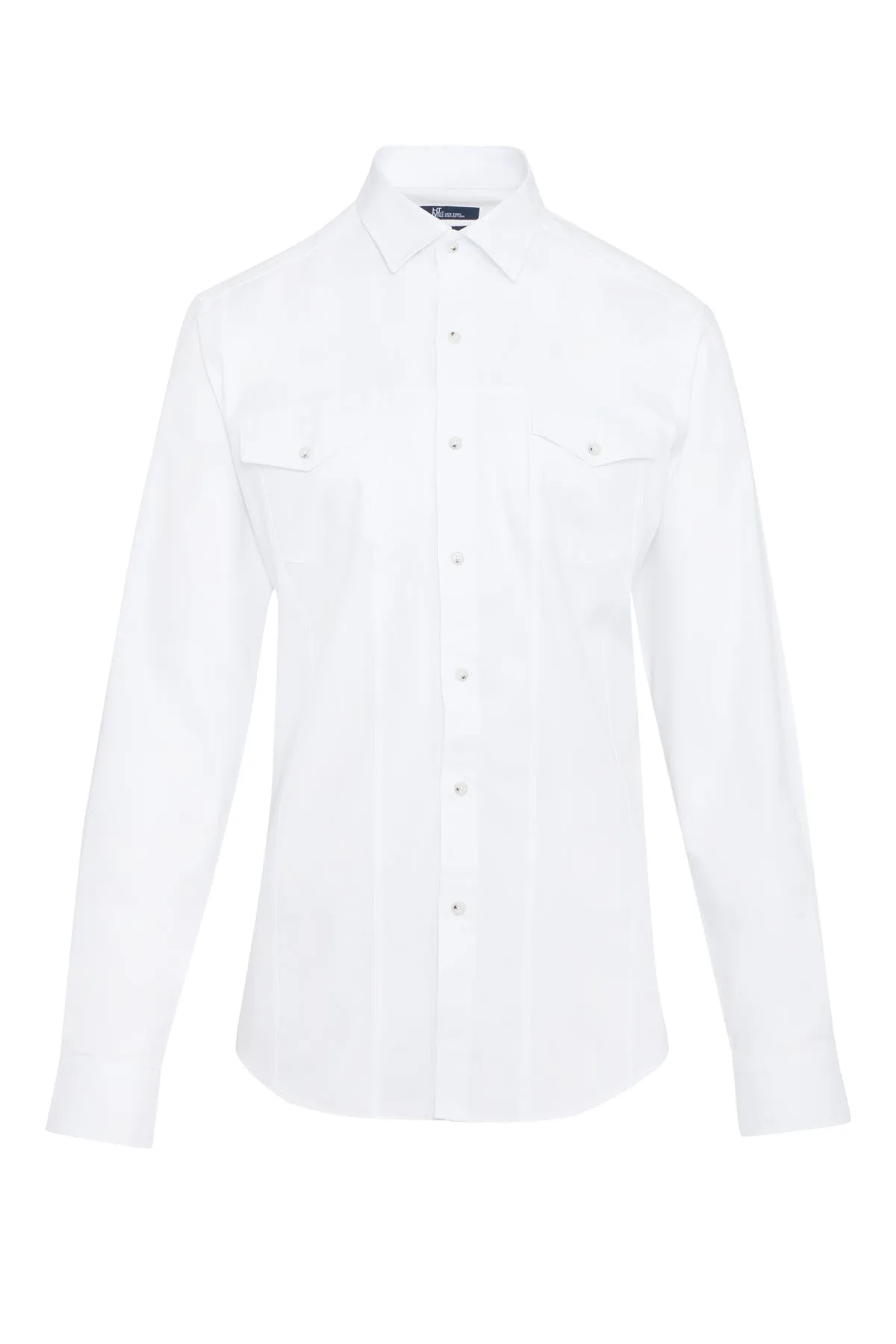 Slim Fit Plain Cotton White Casual Shirt