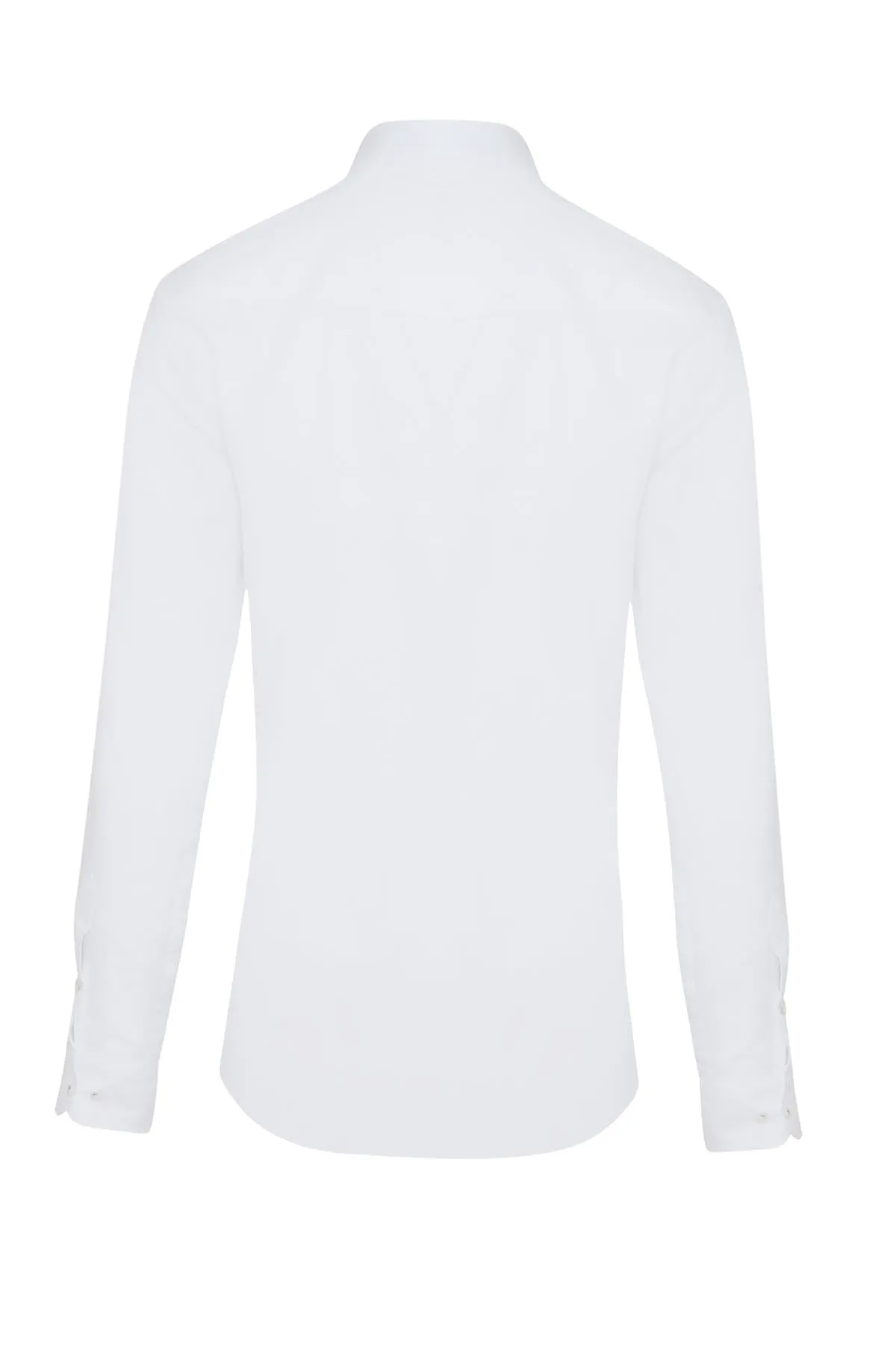 Slim Fit Plain Cotton White Casual Shirt