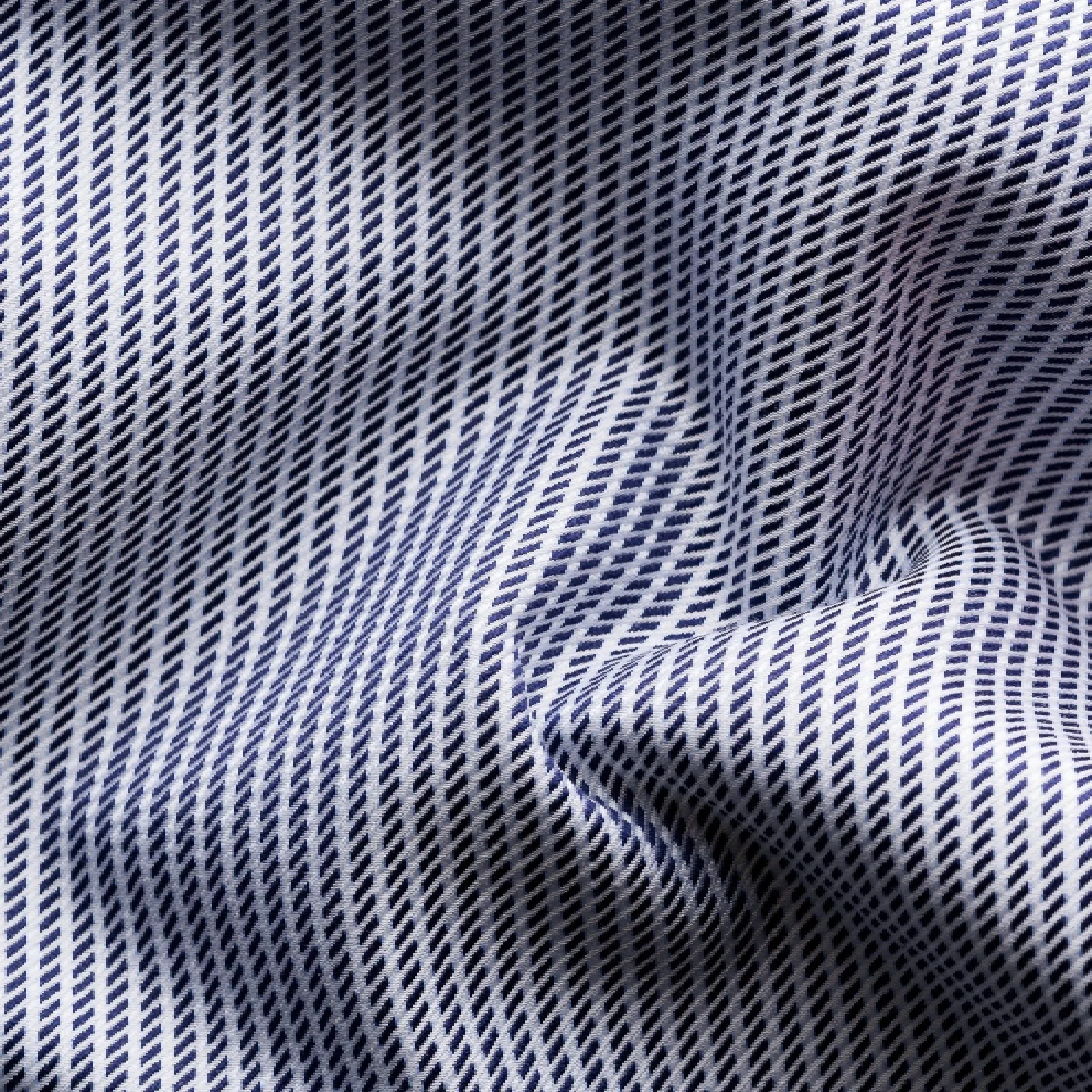 Slim Fit Striped Signature Twill Shirt / Dark Blue