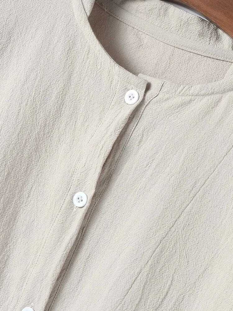 Solid Color Cotton Linen Shirt