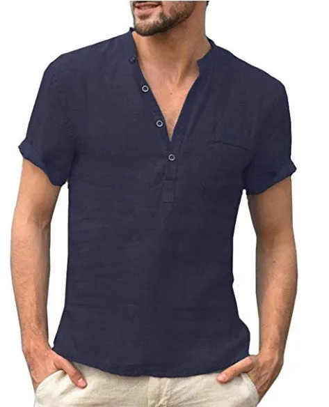 Solid color short sleeve shirt