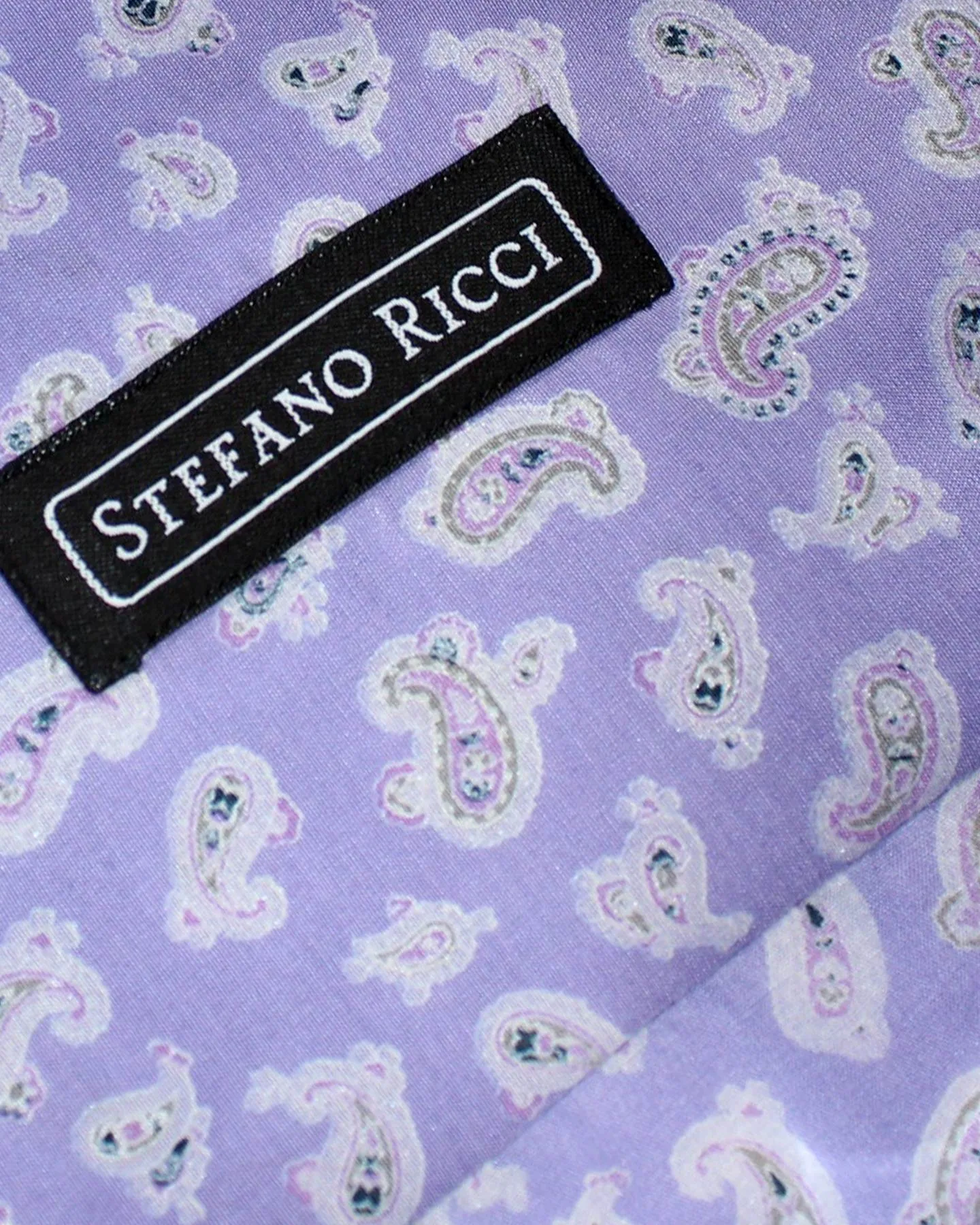 Stefano Ricci Dress Shirt Lilac Paisley Silk Cotton L SALE