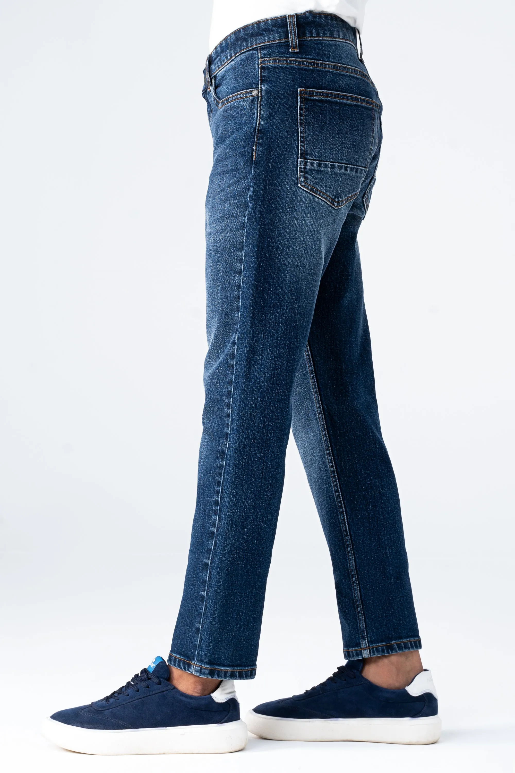 STRAIGHT LEG DENIM JEANS DARK BLUE