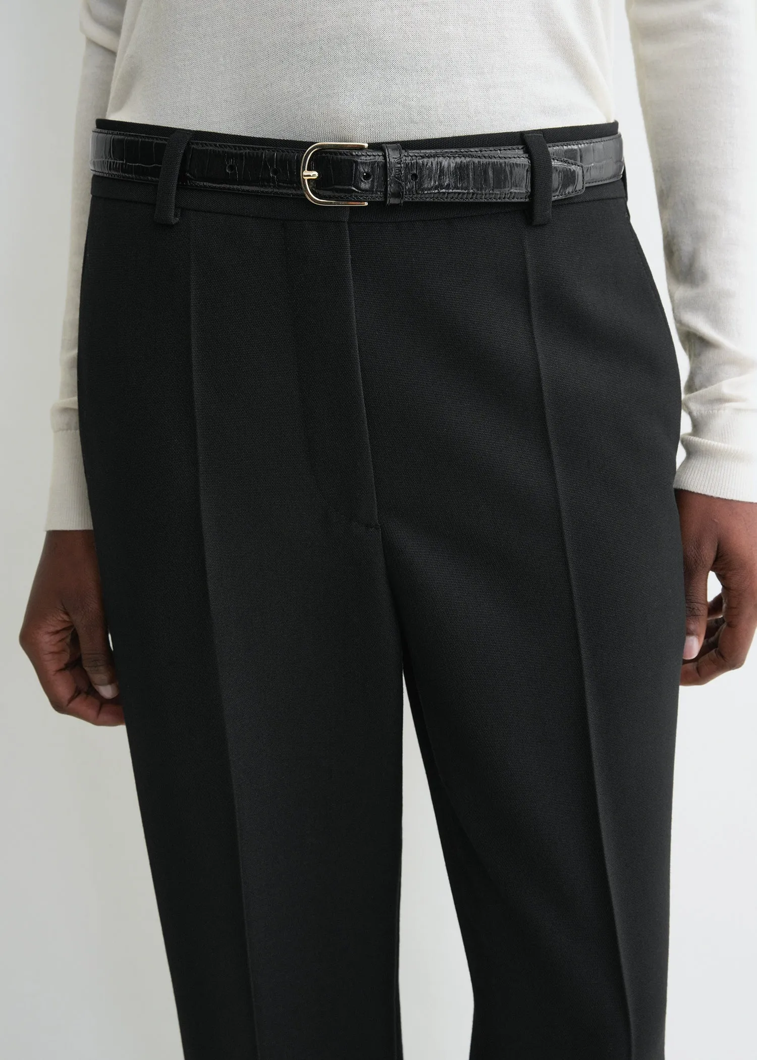 Straight tailored trousers black