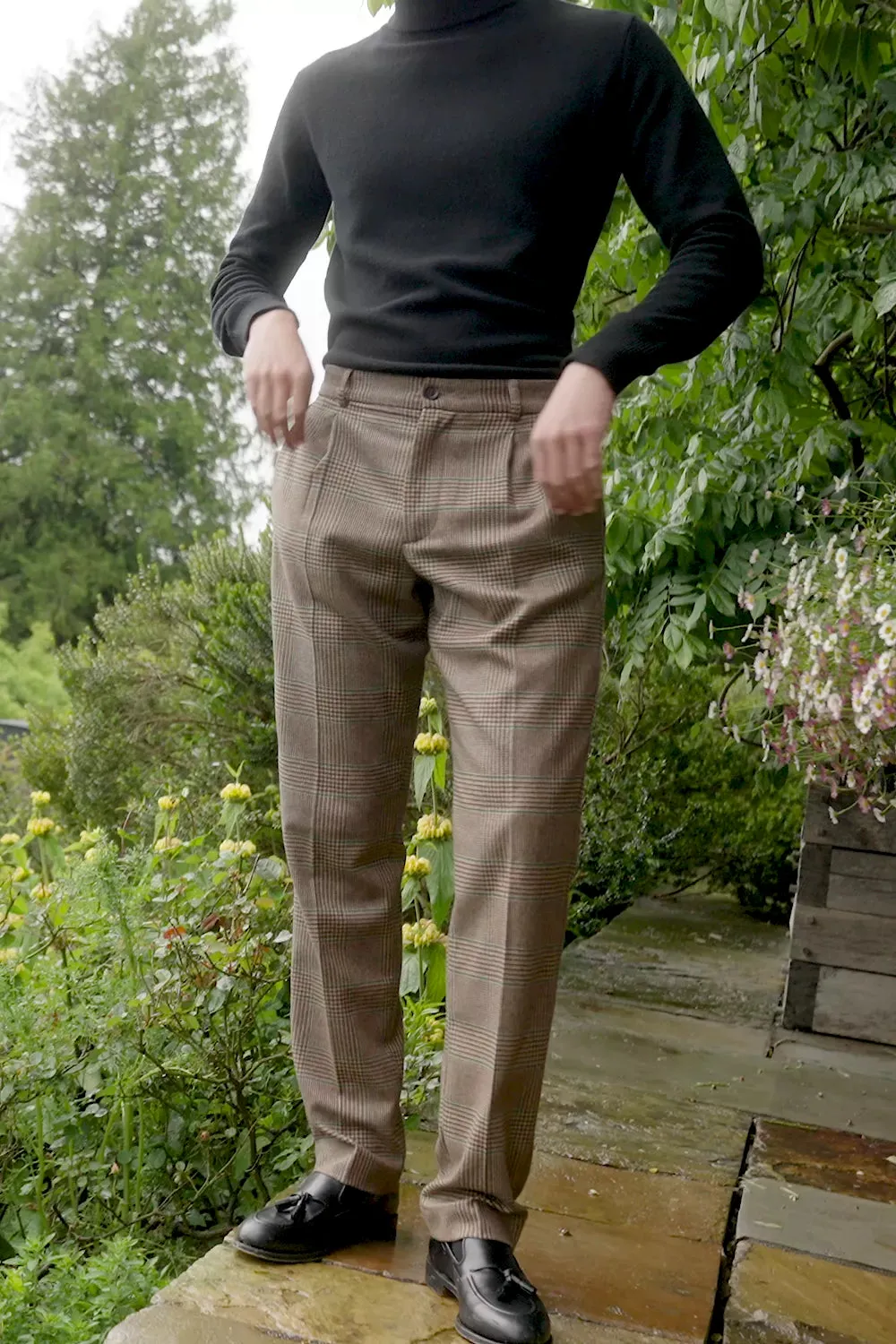 The Classic Trouser (Clarence Check Forest)