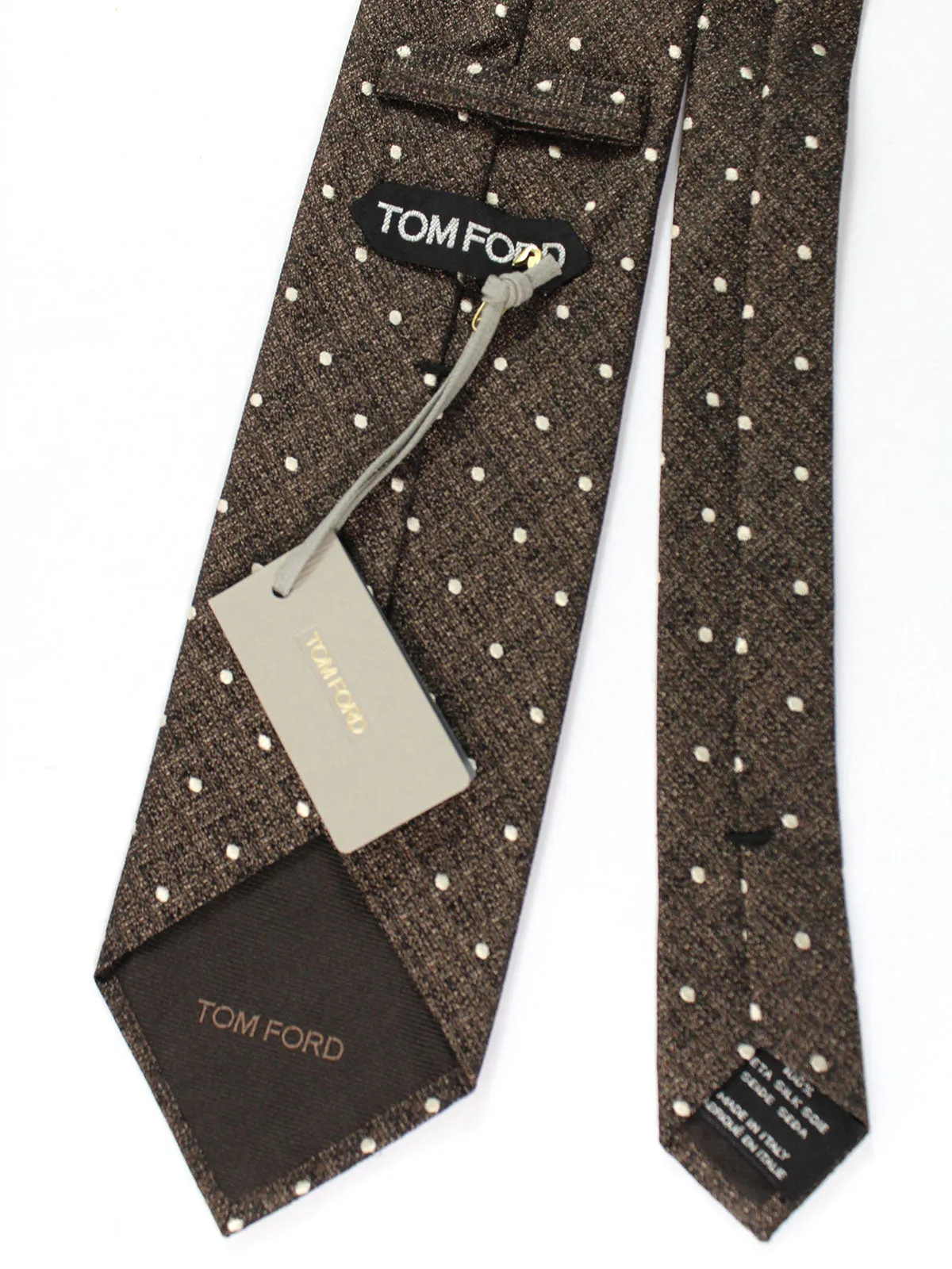 Tom Ford Tie Black Taupe Dots