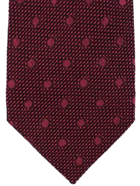 Tom Ford Tie Pink Black Polka Dots Hand Made In Italy