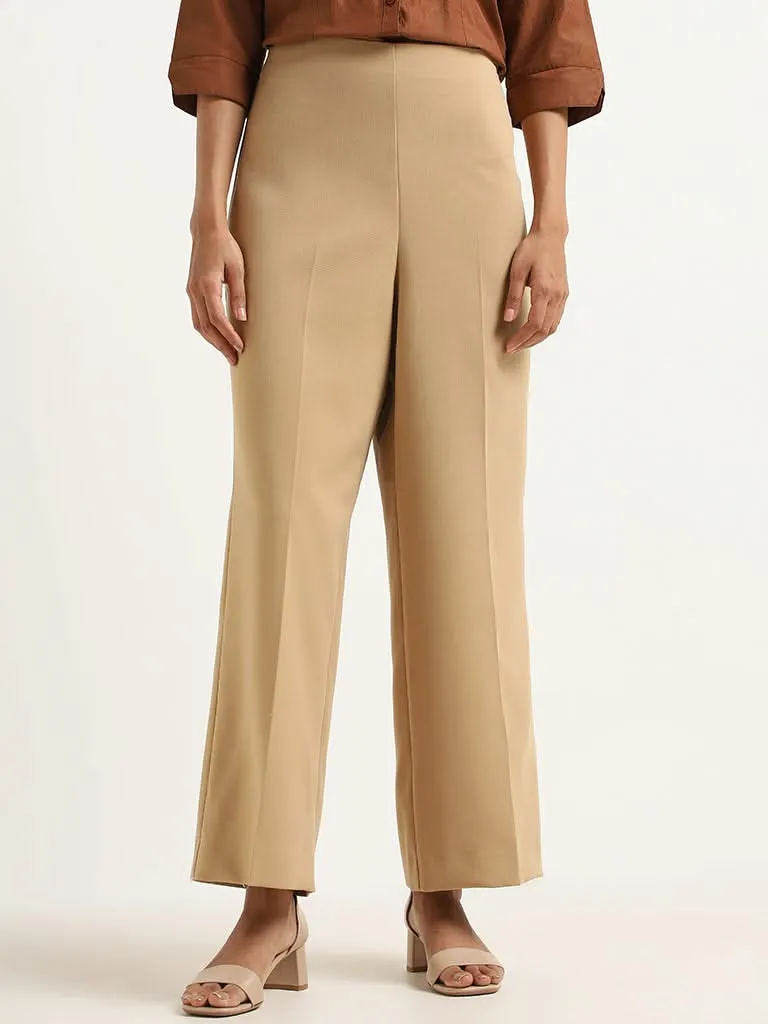 Wardrobe Beige Solid Trousers