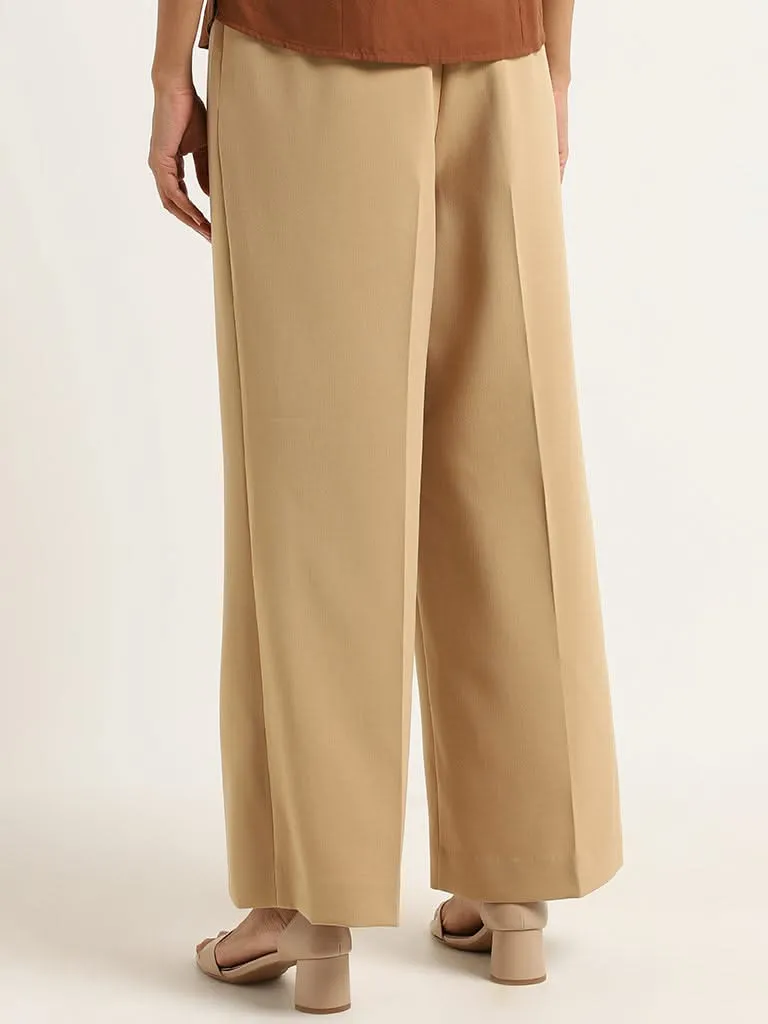 Wardrobe Beige Solid Trousers