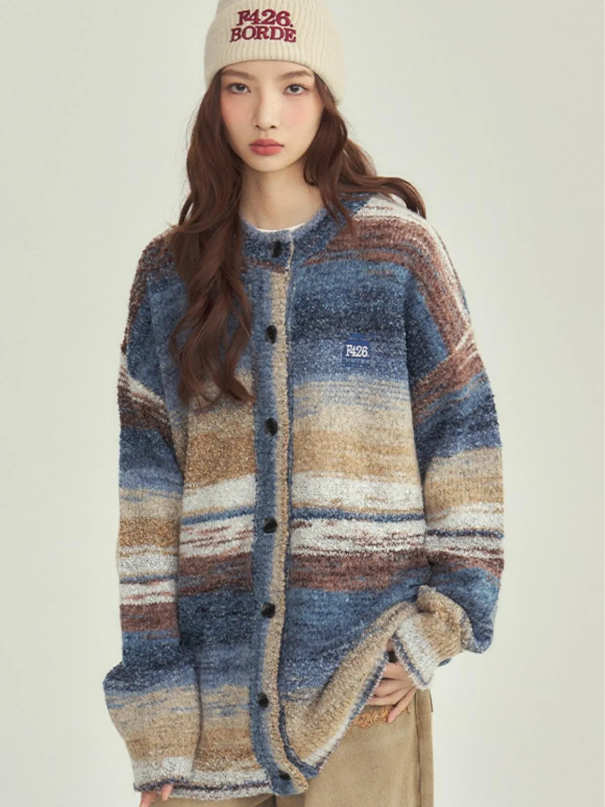 We Love Street Vintage Patchwork Knit Cardigan