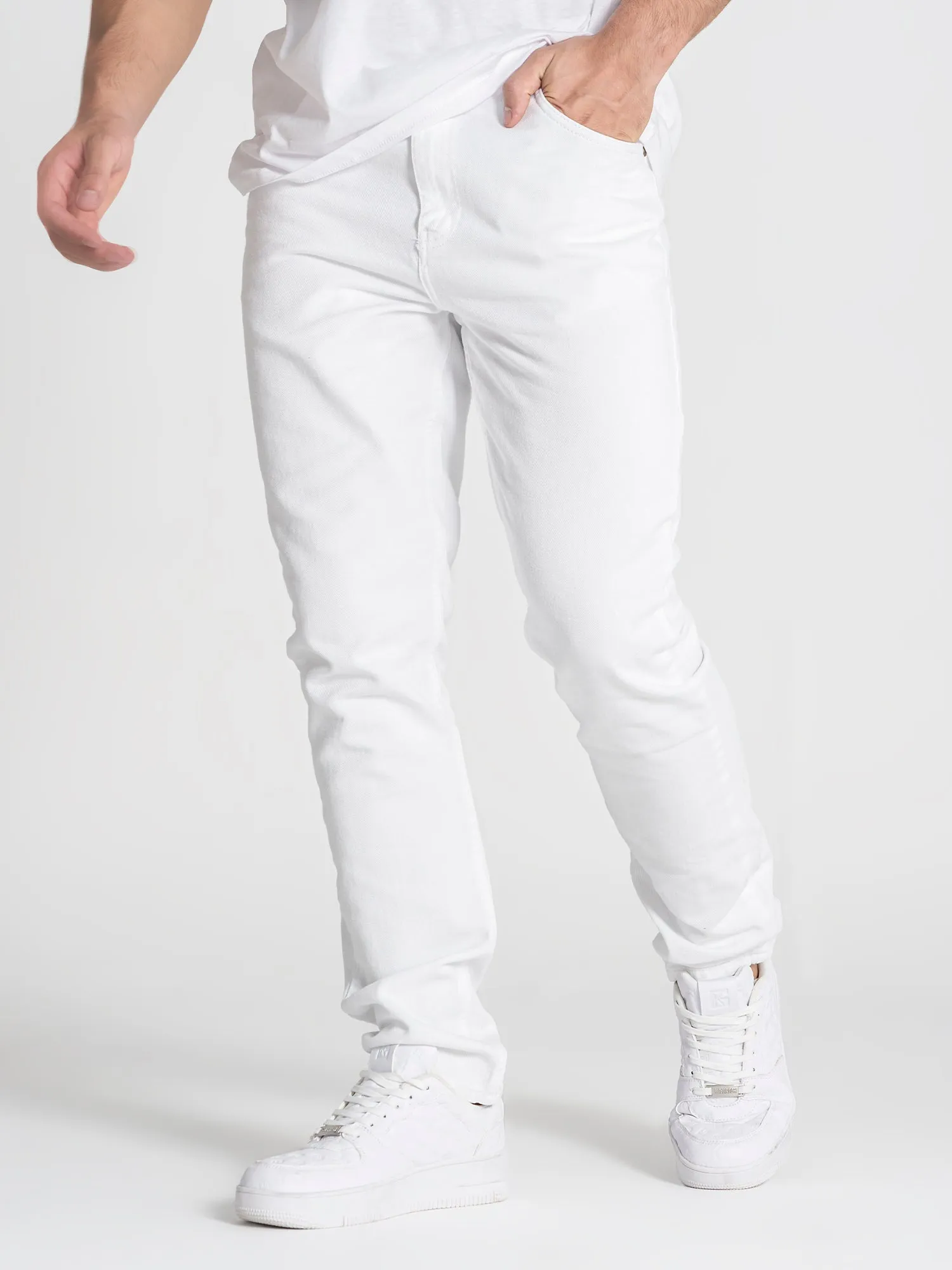 White Straight-Leg Jeans