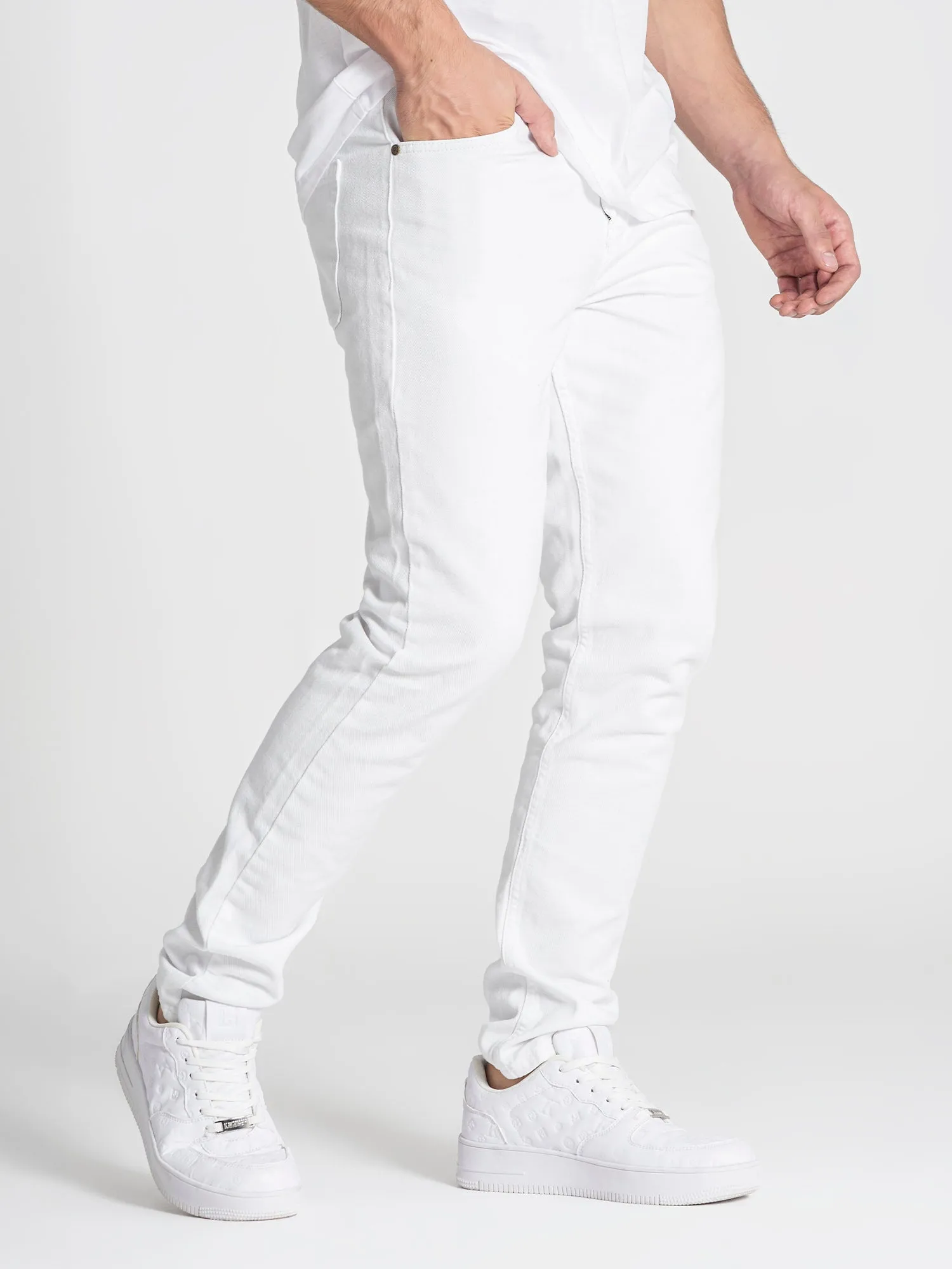 White Straight-Leg Jeans