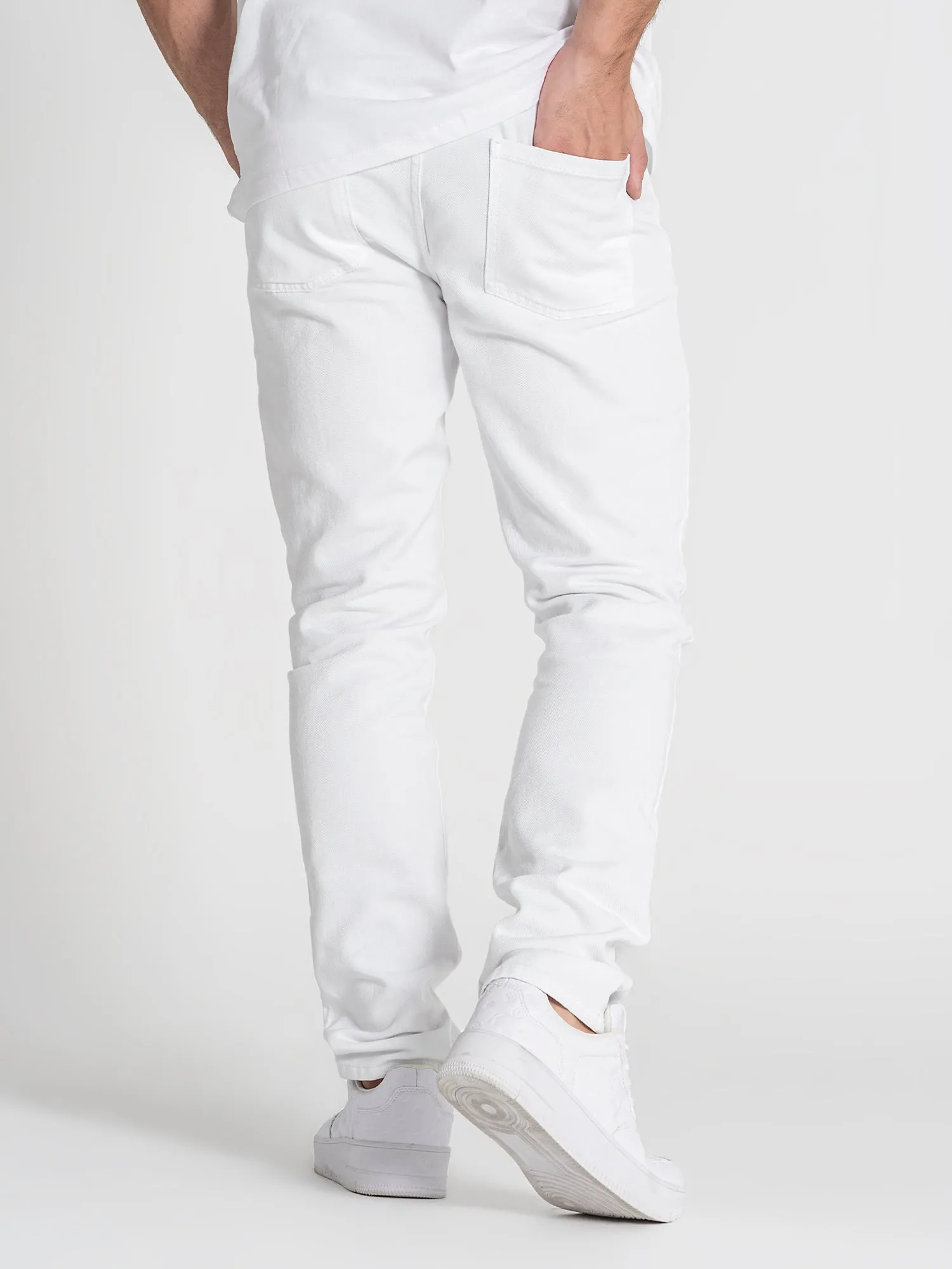 White Straight-Leg Jeans